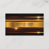 Elegant zwart en goud metallic geometrisch ontwerp visitekaartje (Voorkant)