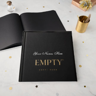 Elegant Zwart en Goud Minimalistisch Trouwgast Bo Gastenboek
