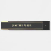 Elegant zwart en goud Modern Eenvoudige Sjabloon Deurbordje (Voorkant)