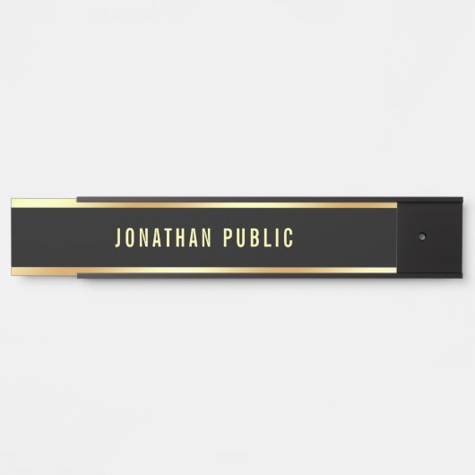Elegant zwart en goud Modern Eenvoudige Sjabloon Deurbordje (Voorkant)