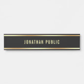 Elegant zwart en goud Modern Eenvoudige Sjabloon Deurbordje (Voorkant)