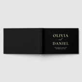 Elegant zwart en goud modern minimalistisch gastenboek (Volledig)