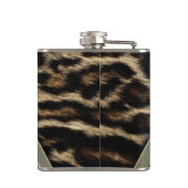 Elegant zwart en goud monogram luipaard heupfles (Achterkant)