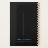 Elegant zwart en goud monogram niet gedateerd planner (Achterkant)