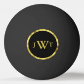 Elegant Zwart en Goud Monogram Tekst Sjabloon Pingpongbal (Voorkant)