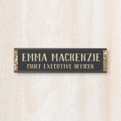 Elegant Zwart en Goud Naam Bord - Deurteken Deurbordje (Voorkant)