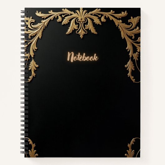 Elegant zwart en goud notitieboek (Voorkant)
