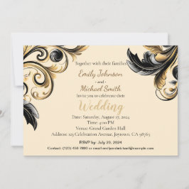 Elegant zwart en goud ontwerp kaart