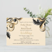 Elegant zwart en goud ontwerp kaart (Staand voorkant)