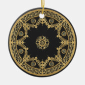 Elegant zwart en goud ontwerp keramisch ornament (Voorkant)