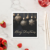 Elegant zwart en goud ontwerp kerstversiering servet (Insitu)