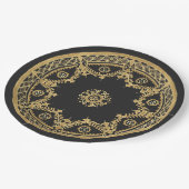 Elegant zwart en goud ontwerp papieren bordje (Gekanteld)