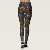 Elegant zwart en goud Onyx marmeren textuur ontwer Leggings (Achterkant)