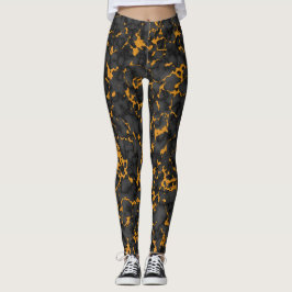 Elegant zwart en goud Onyx marmeren textuur ontwer Leggings