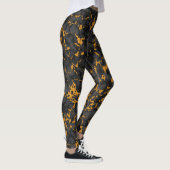 Elegant zwart en goud Onyx marmeren textuur ontwer Leggings (Rechts)