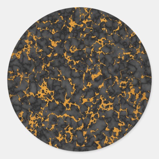 Elegant zwart en goud Onyx marmeren textuur ontwer Ronde Sticker (Voorkant)