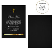 Elegant Zwart en Goud Orthodox Christelijk Memoria Bedankkaart