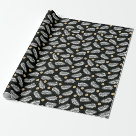 Elegant zwart en goud palmpapier cadeaupapier