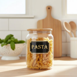 Elegant zwart en goud pantry label