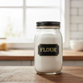 Elegant zwart en goud pantry label