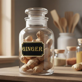 Elegant zwart en goud pantry label