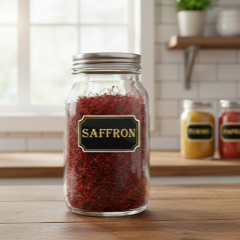 Elegant zwart en goud pantry label