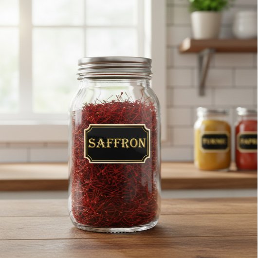 Elegant  zwart en goud pantry label