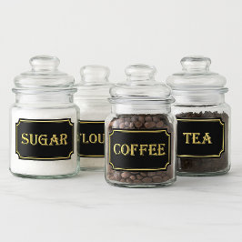 Elegant zwart en goud pantry label