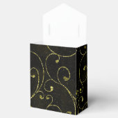 Elegant Zwart en Goud Patroon Favor Box Bedankdoosjes (Geopend)