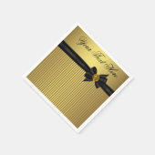 Elegant zwart en goud pensioen servet (Hoek)