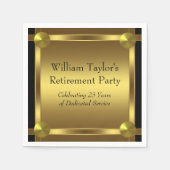 Elegant zwart en goud pensioen servet (Voorkant)