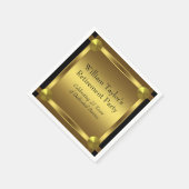 Elegant zwart en goud pensioen servet (Hoek)