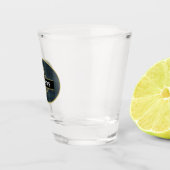 Elegant Zwart en Goud Plaid Gepersonaliseerd Shot Glas (Rechts)