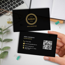 Elegant zwart en goud QR Code Modern Professional