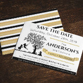 Elegant Zwart en Goud Save the Date Familiereünie Kaart