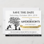 Elegant Zwart en Goud Save the Date Familiereünie Kaart (Voorkant)