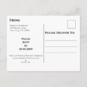 Elegant Zwart en Goud Save the Date Familiereünie Uitnodiging Briefkaart (Achterkant)