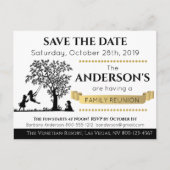 Elegant Zwart en Goud Save the Date Familiereünie Uitnodiging Briefkaart (Voorkant)