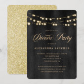 Elegant Zwart en Goud Scheidingsfeest Kaart (Voorkant / Achterkant)