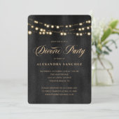 Elegant Zwart en Goud Scheidingsfeest Kaart (Staand voorkant)