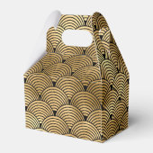 Elegant Zwart en Goud Seashell Schalen Bruiloft Bedankdoosjes (Achterkant)