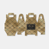 Elegant Zwart en Goud Seashell Schalen Bruiloft Bedankdoosjes (Uitgevouwen)