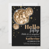 Elegant Zwart en Goud Shhh het is een Verrassing 5 Kaart (Voorkant)