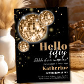 Elegant Zwart en Goud Shhh het is een Verrassing 5 Kaart