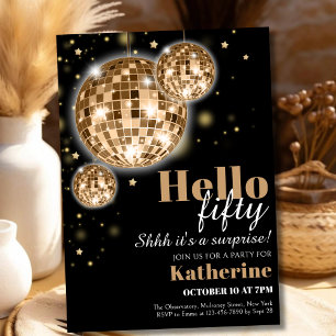 Elegant Zwart en Goud Shhh het is een Verrassing 5 Kaart