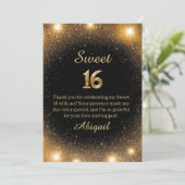 Elegant zwart en goud Sparkle Dank u kaart (Staand voorkant)