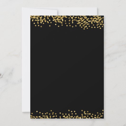 Elegant zwart en goud Sparkle Glitter Afstuderen Kaart (Achterkant)