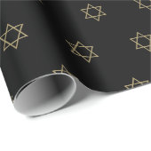 Elegant zwart en goud Ster van David Magen David Cadeaupapier (Rol Hoek)