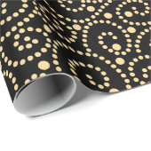 Elegant Zwart en Goud Swirls Patroon Cadeaupapier (Rol Hoek)