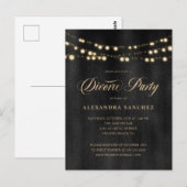 Elegant Zwart en Goud Uitnodiging van de Scheiding (Voorkant / Achterkant)